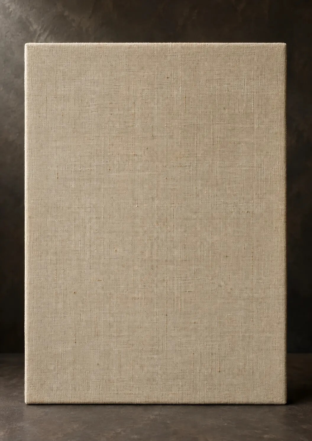Blank unprepared linen support showing the natural warp and weft.